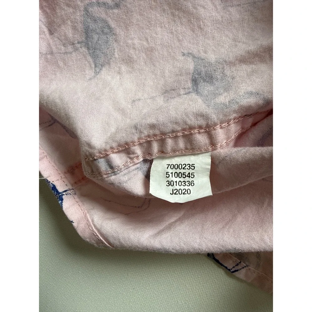 The Childrens Place Boys Pink Flamingo Print  Button Down Shirt 10/12